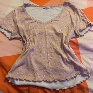 Floral lace tshirt ~ dusty pink